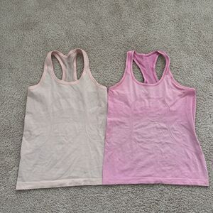 Lululemon Set Of 2 Swiftly Tech Racerback Tank Top Pink Athletic Workout Gym 6/8